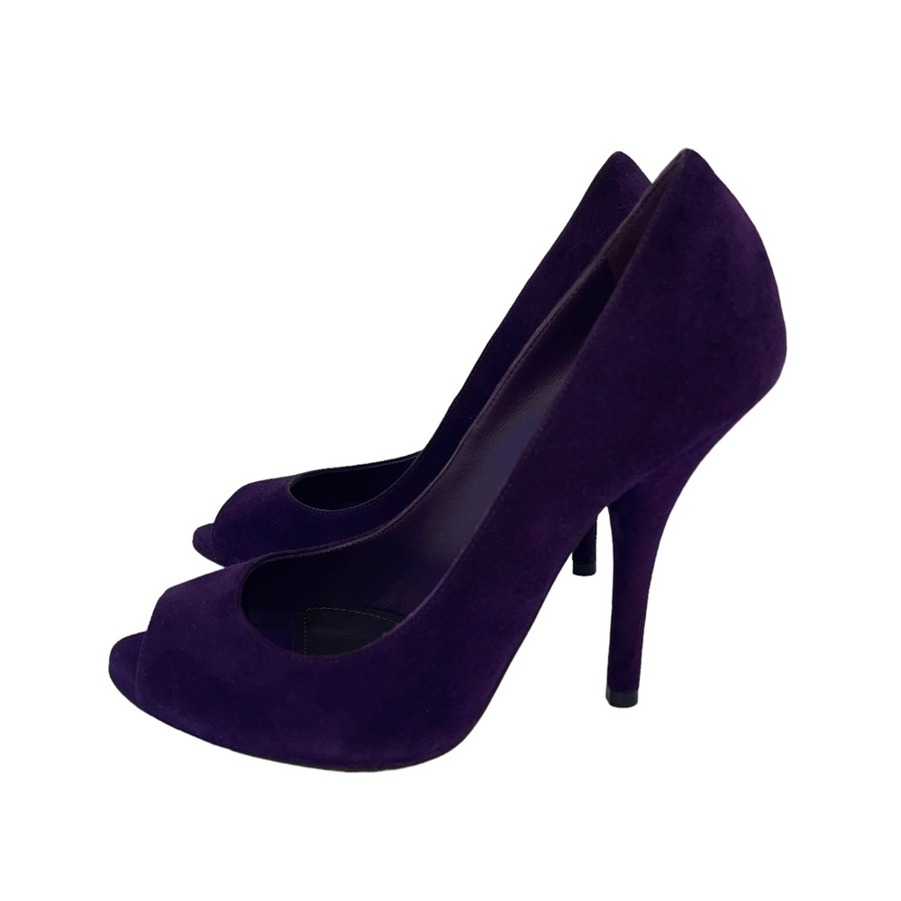 Bottega Veneta Sandal Pelle S. Cuoio Luxe Kid Suede in Plum Sz. 36 - Picture 3 of 10